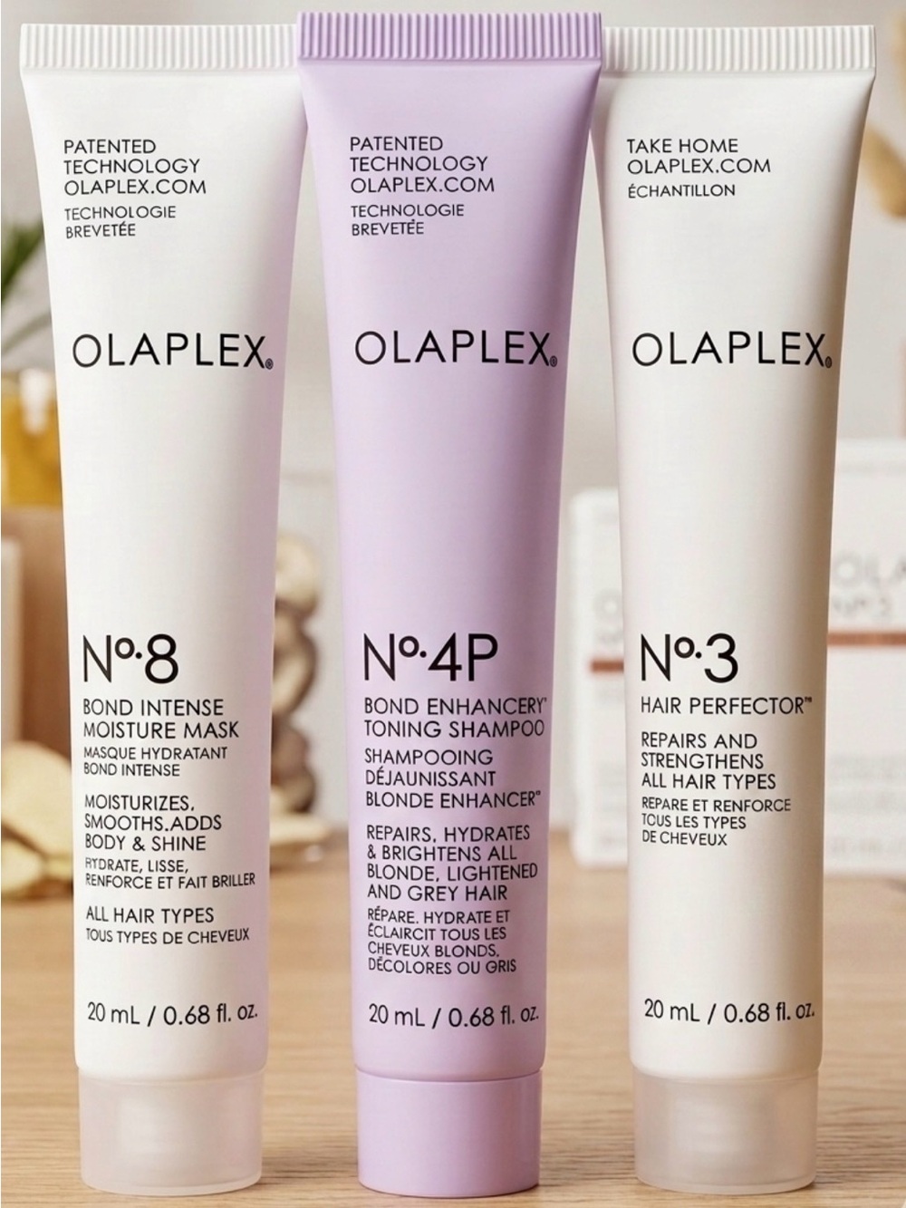 Olaplex Travel Set No.3 Hair Perfector + No.4P Shampoo + No.8 Mask 0.68oz